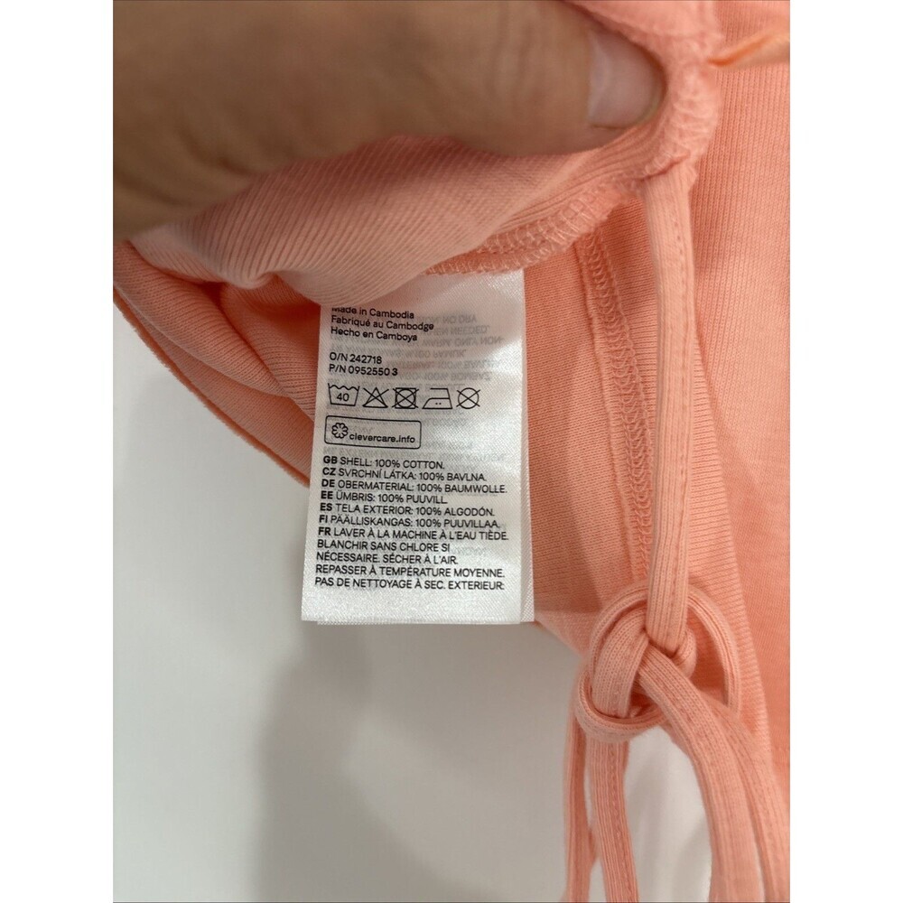 H & M Divided Peach Short Sleeve Crop Top with Tie Back Size Medium New with tag - Picture 4 of 5